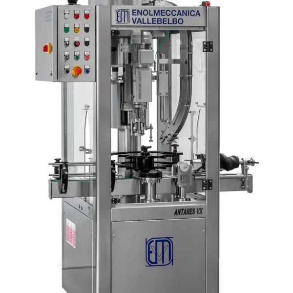 Dettaglio tappatrice Antares VX per tappo a vite, Enolmeccanica